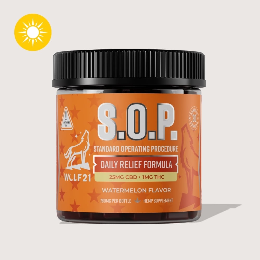 S.O.P. CBD Gummies - 25mg CBD + 1mg THC | Wolf 21