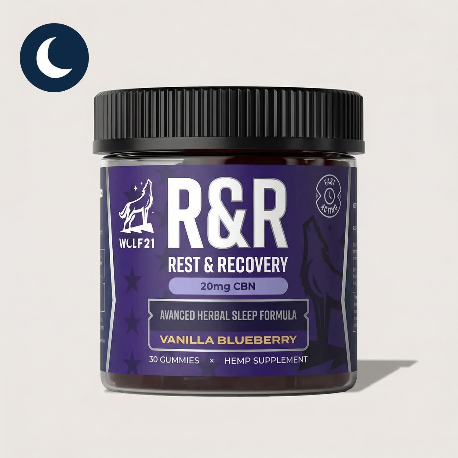 極美品 raw life factory RLF Night LOW R&R Fast-Acting CBN Sleep Gummies – Wolf 21